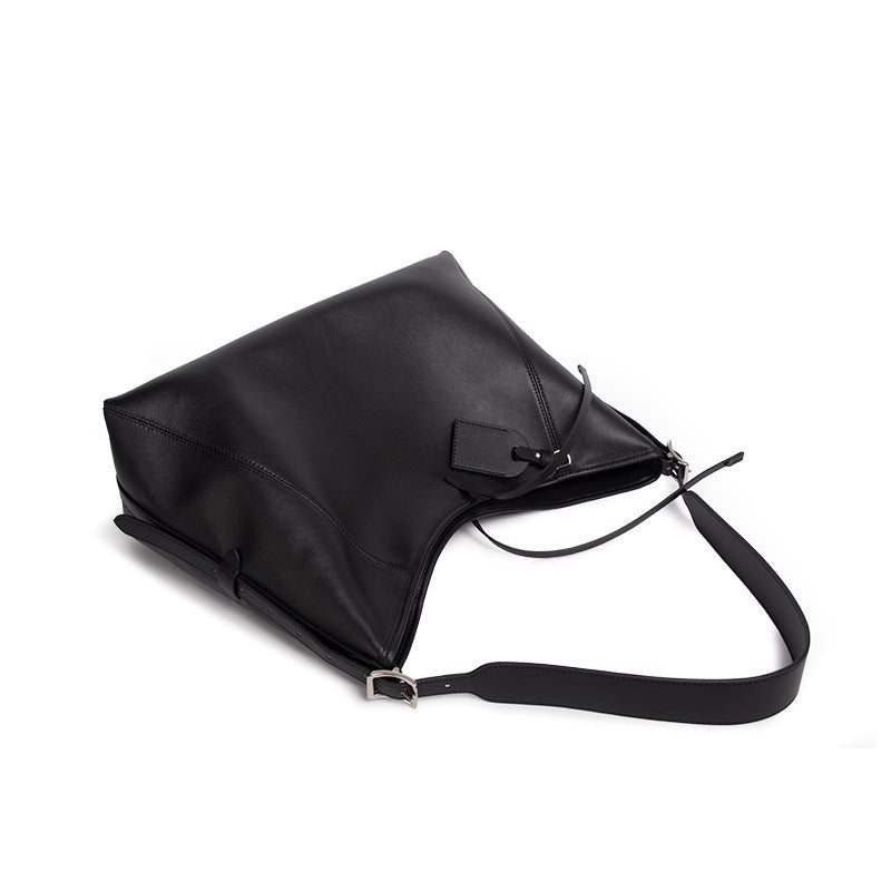 Women's Large Capacity Totes Fashion Temperament Commute Genuine Bags