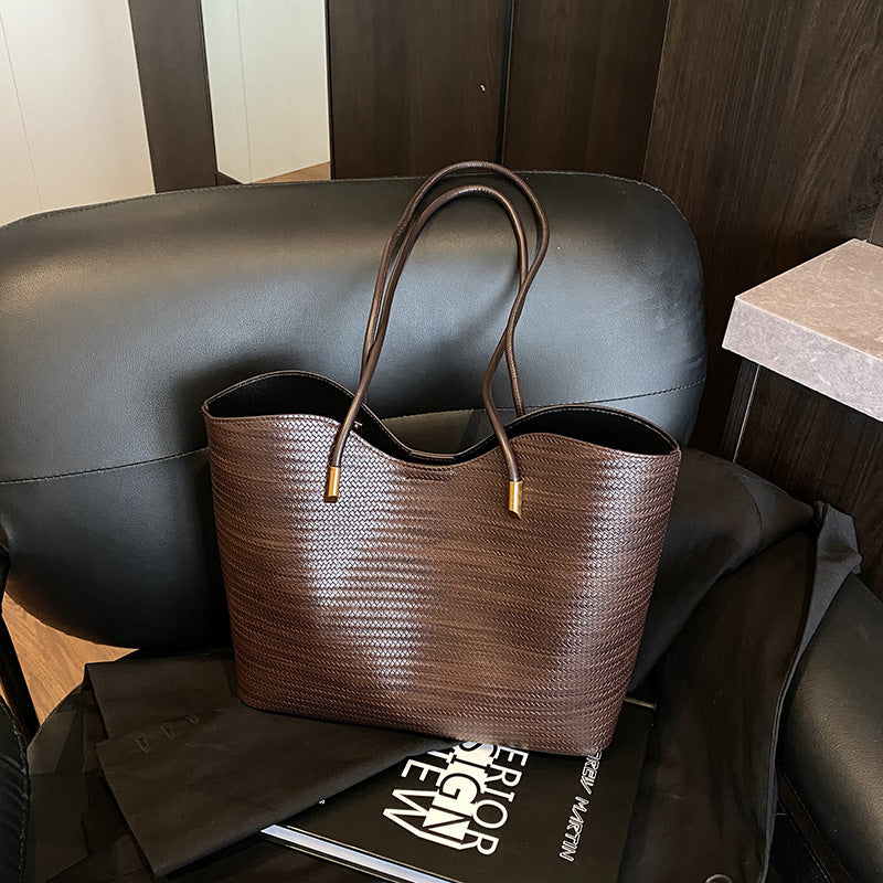 Women's Korean Straw Plaited Portable Autumn Large Capacity Tide Tote Bag