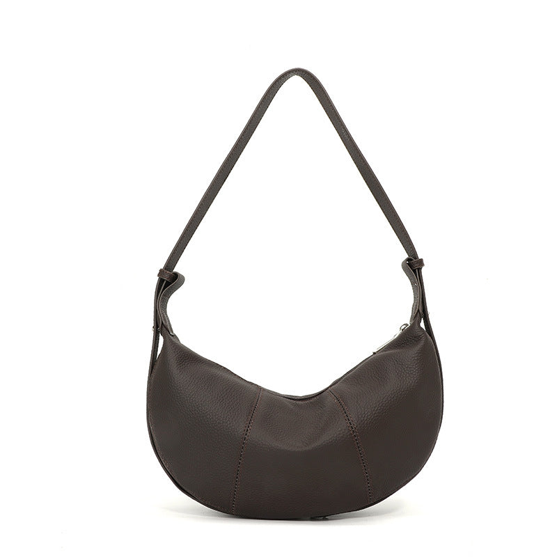Women's Leather Croissant Selenodont Niche High Sense Underarm Bag