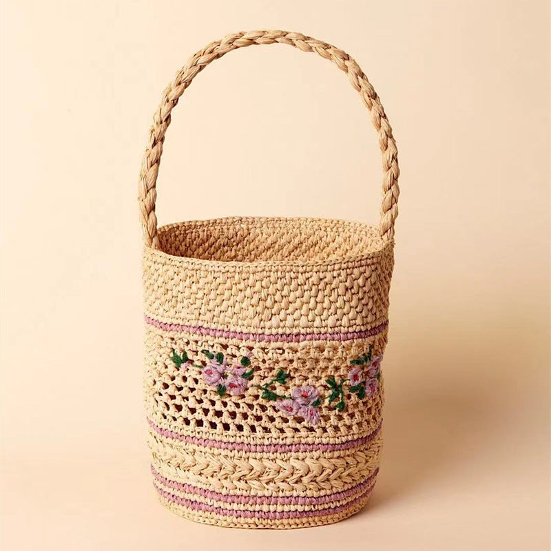 Straw Hand Carrying Shopping Female Love Women's Handbag