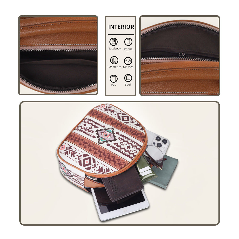 Bohemian Style Two-piece Shell Large Capacity Suitable For Women's Messenger Bag