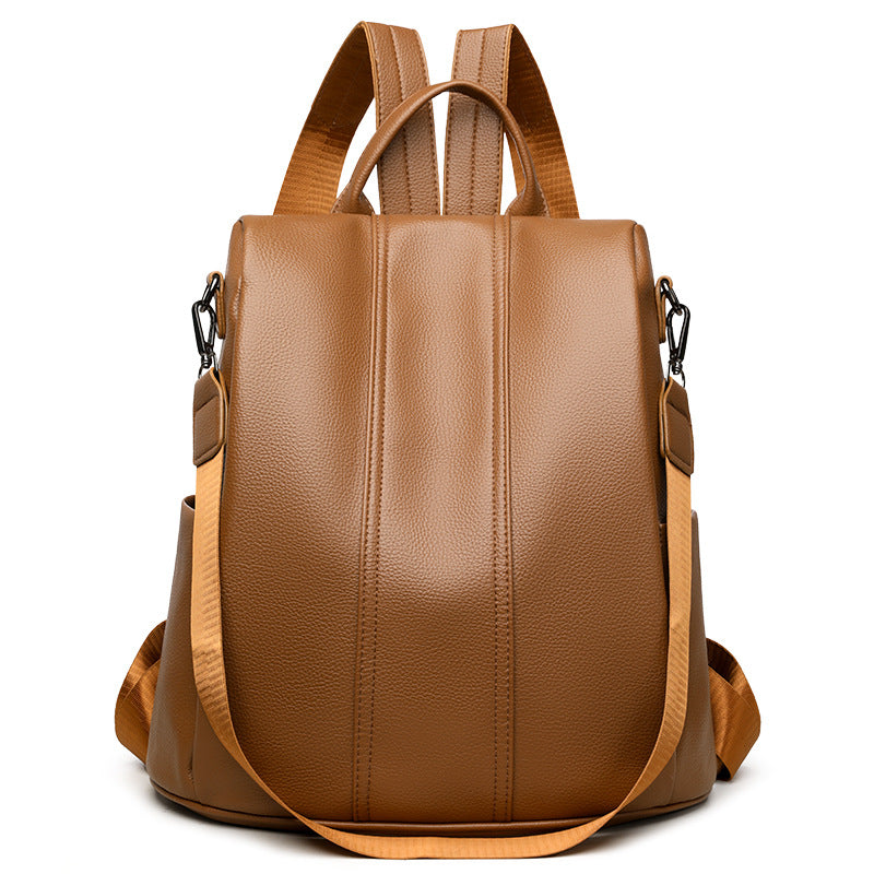 Women's Large Capacity Portable Trendy Fashion Soft Leather Women's Backpack
