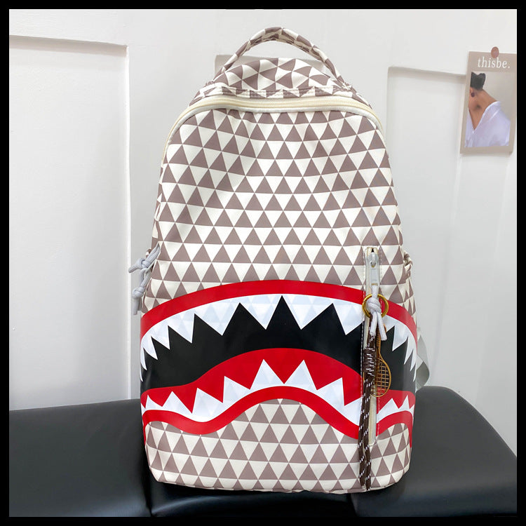 Creative Shark Funny Ugly Cute Large Capacity Leisure Backpack