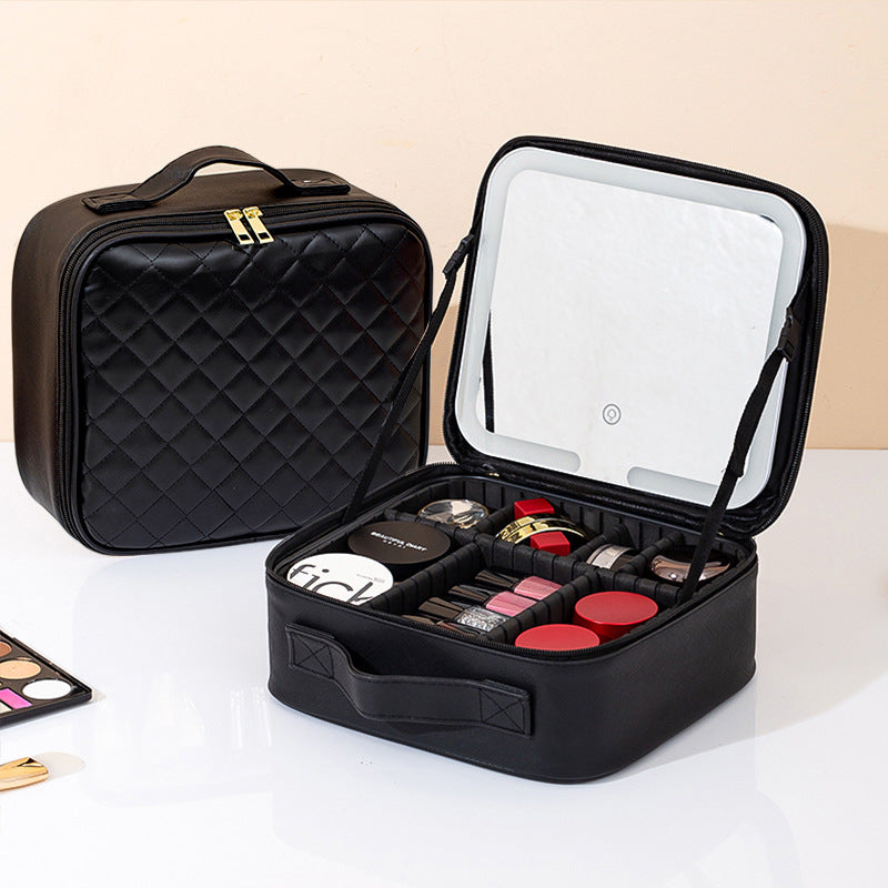 Box With Light Mirror Large Capacity High-grade Makeup Bag