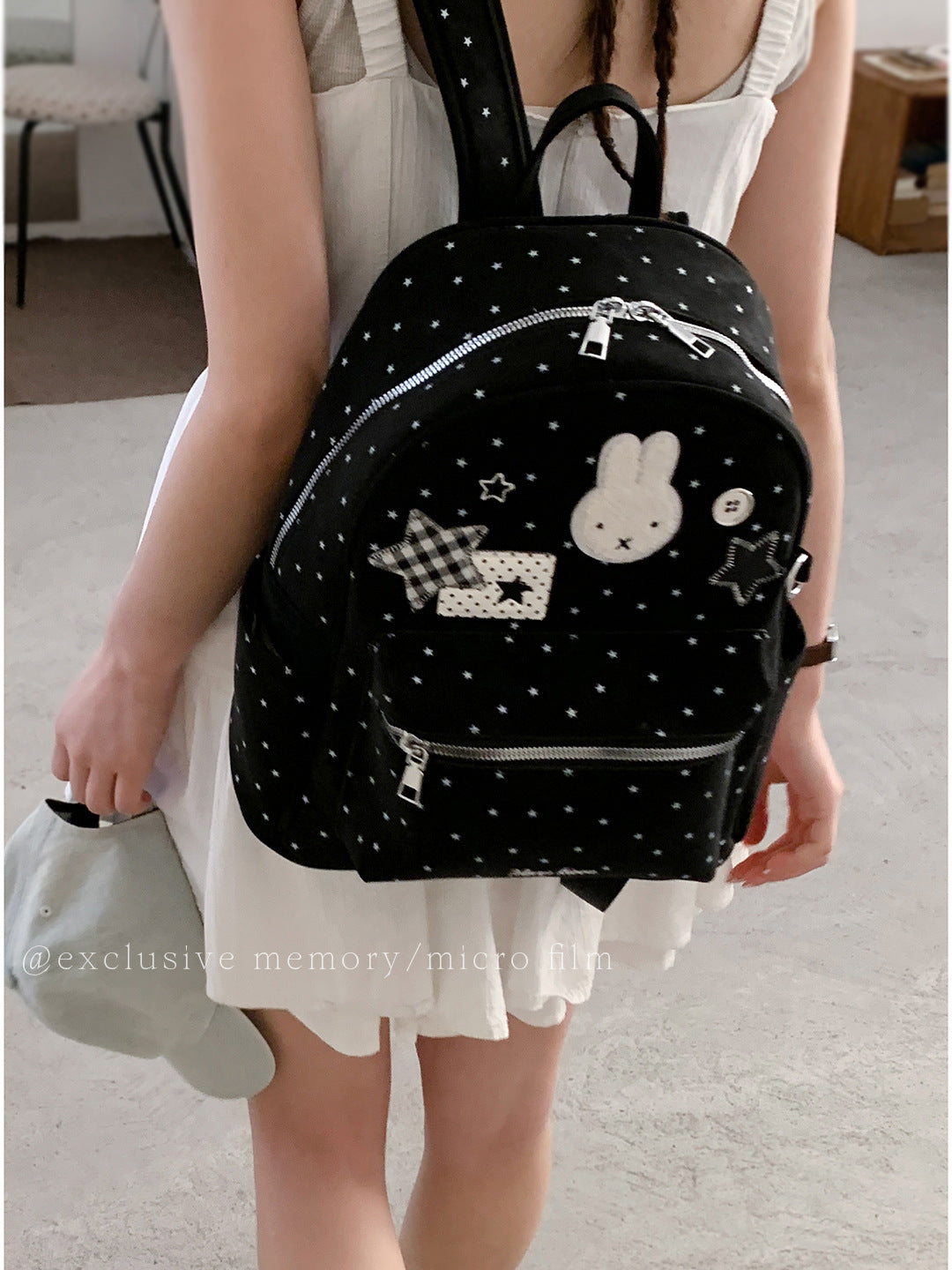Style Cute Polka Dot Rabbit Large Capacity Women's Backpack