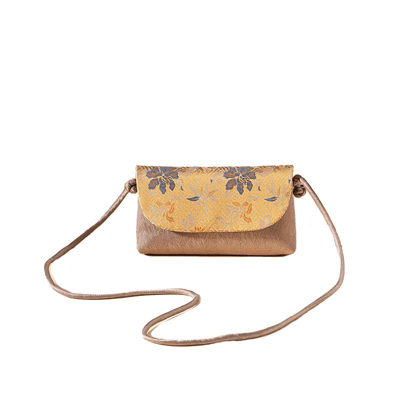 Cultural Heritage Chinese Style Mulberry Silk Song Dynasty Brocade National Shoulder Bags