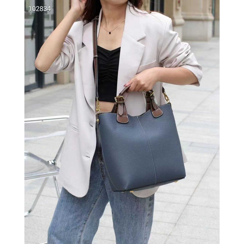 Women's Cowhide Material High-grade Large Capacity Versatile Women's Shoulder Bag