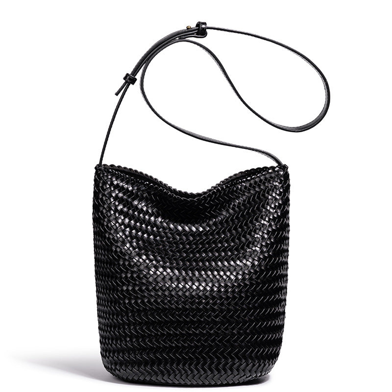 Classy Women's Retro Woven Handmade Leisure Bucket Bags
