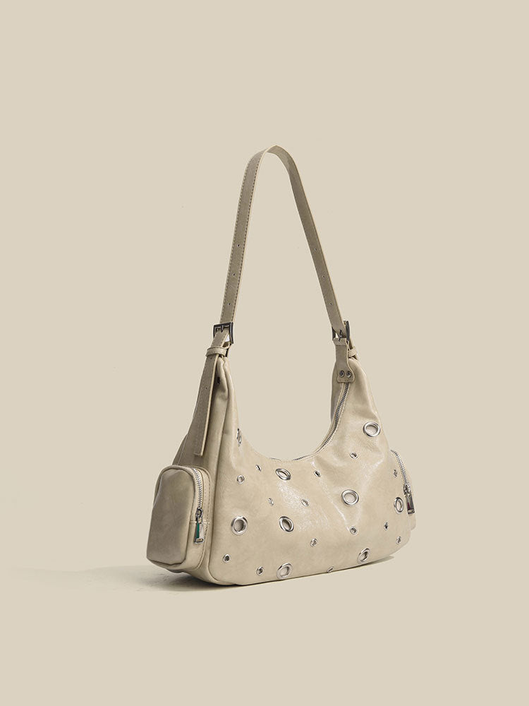 High-grade Rivet Metal Eyelet Fashion City Lady Shoulder Bags