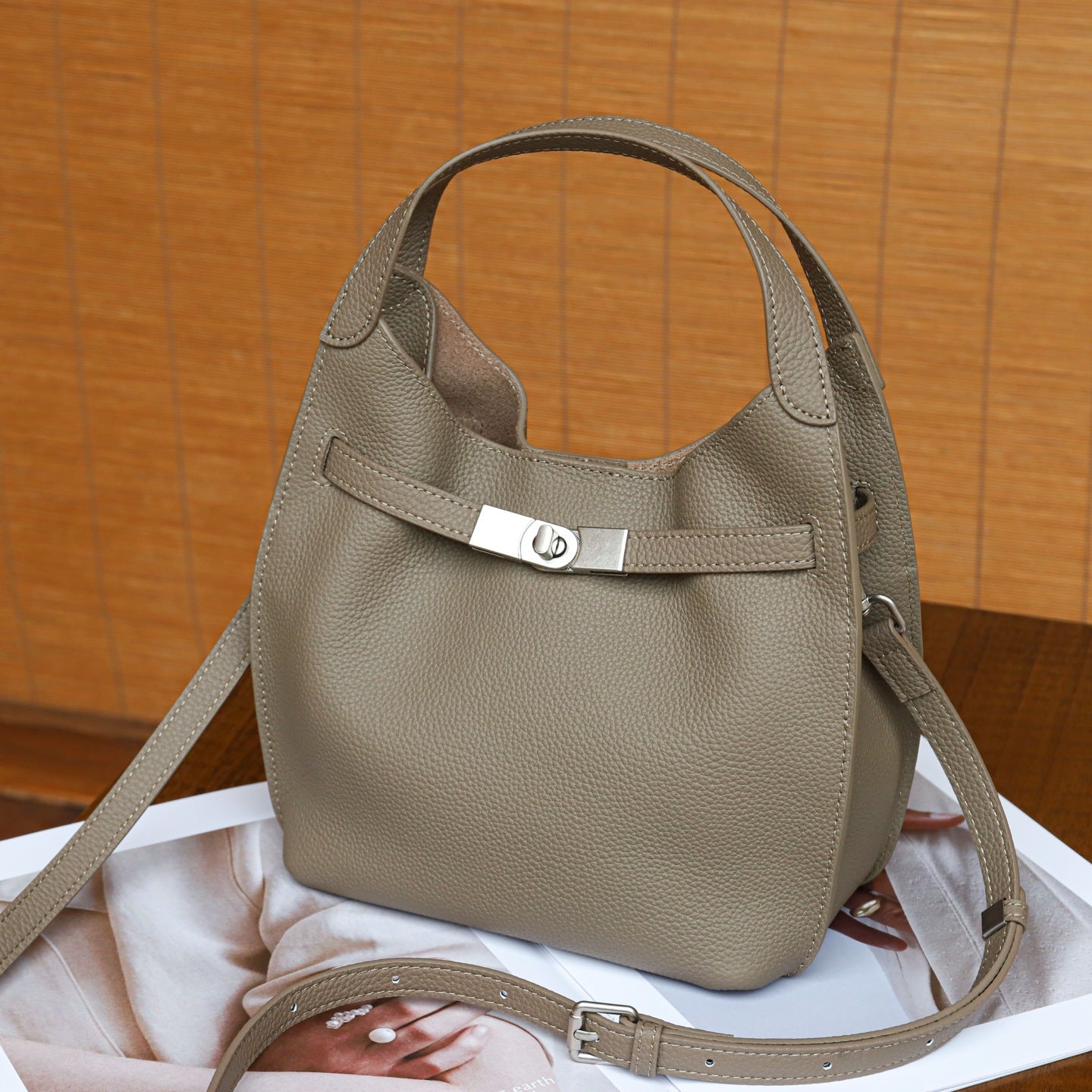 Women's First Layer Cowhide Kelly For Underarm Bag