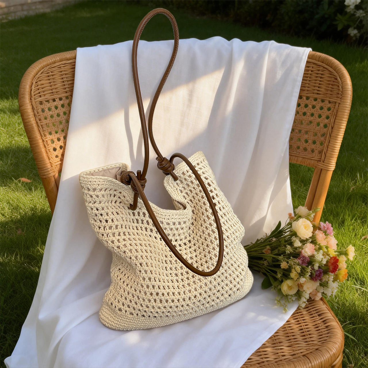 Women's Hand-woven Seaside Vacation Beach Temperament Commute Women's Shoulder Bag