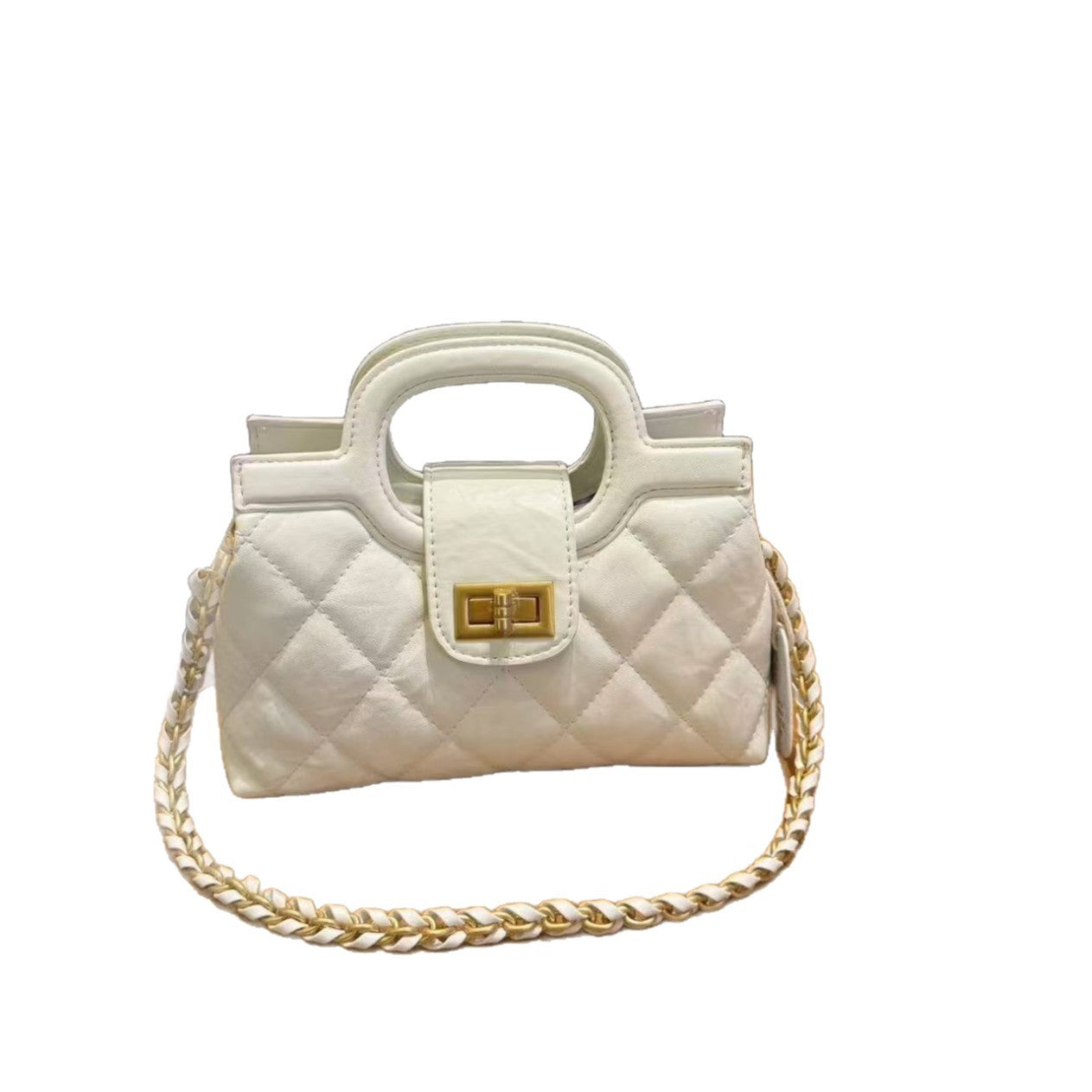 Women's Classic Style Diamond Pattern Chain Summer Vegetable Tanned Women's Messenger Bag