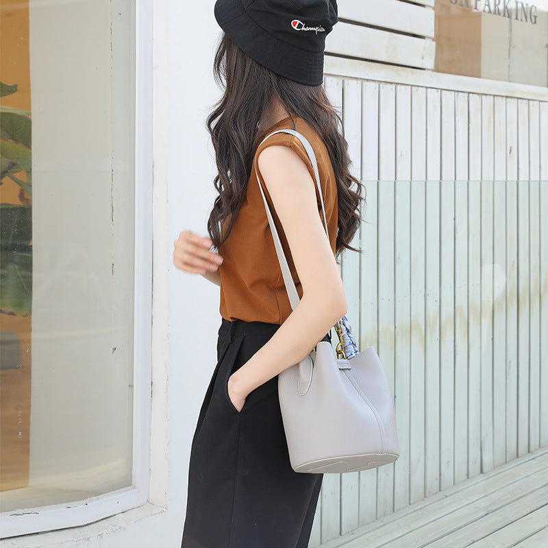 Women's Genuine Leather Made Korean Vegetable Basket Handbags