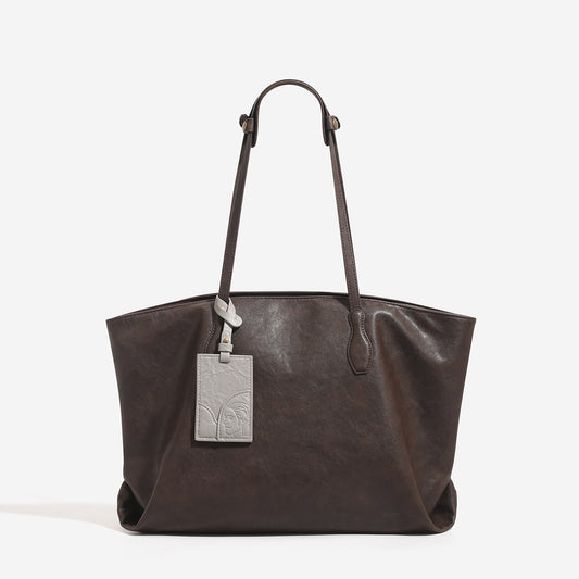 Women's Genuine Leather Niche Large Capacity Totes Advanced Texture Commuter Tote Bag