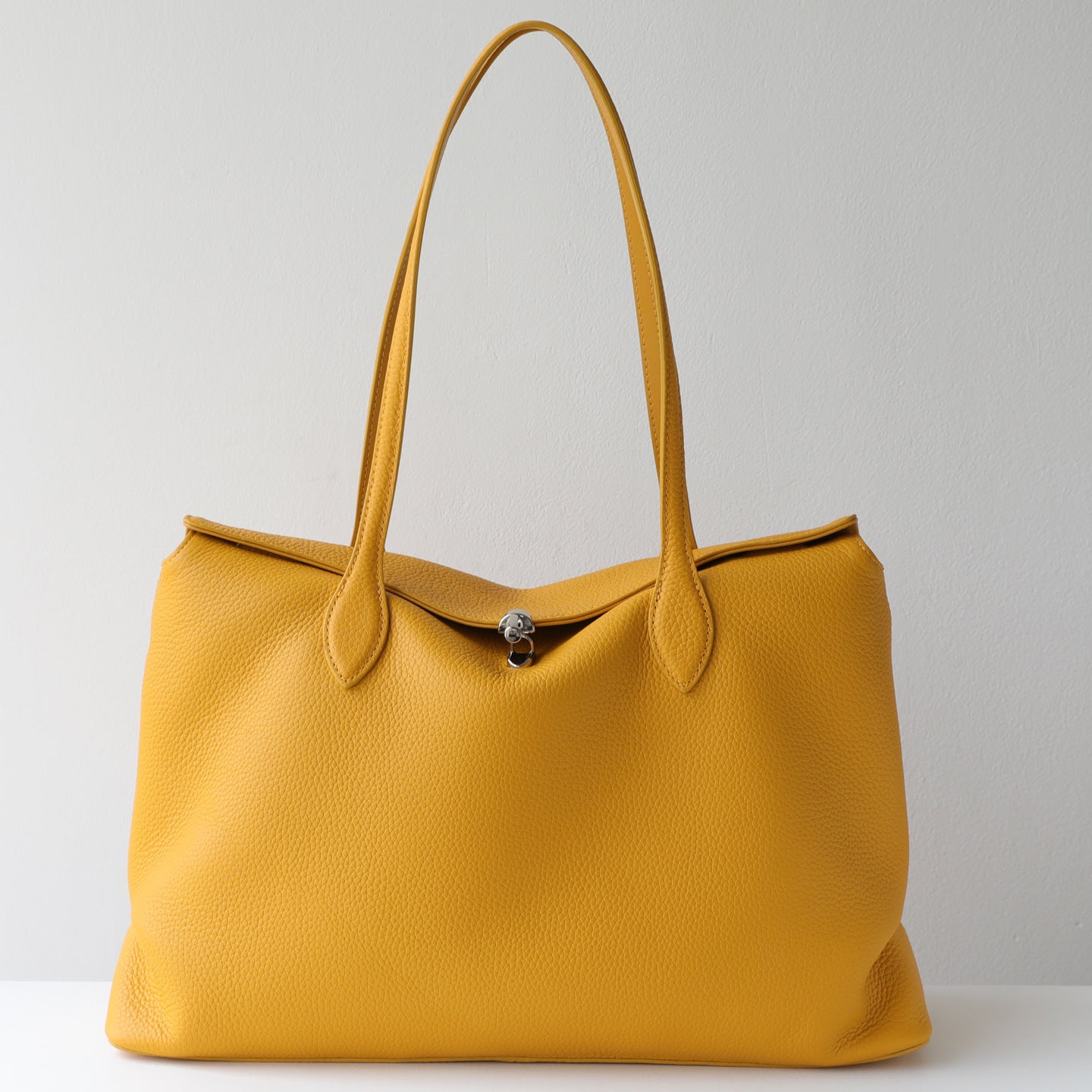 Women's Simple Style First Layer Cowhide Underarm Tote Bag