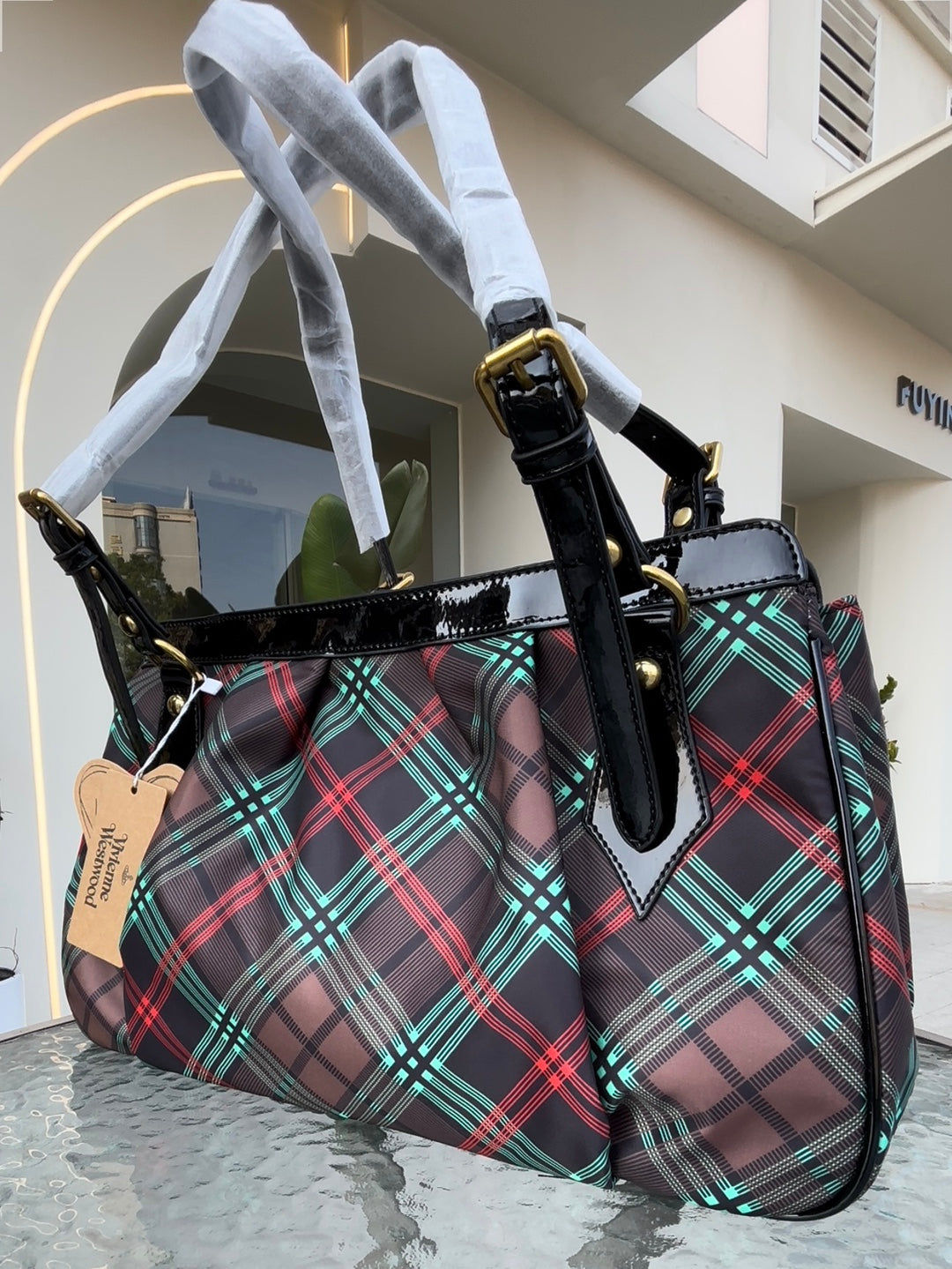 Women's Saturn Vintage Plaid Underarm High-grade Women's Shoulder Bag