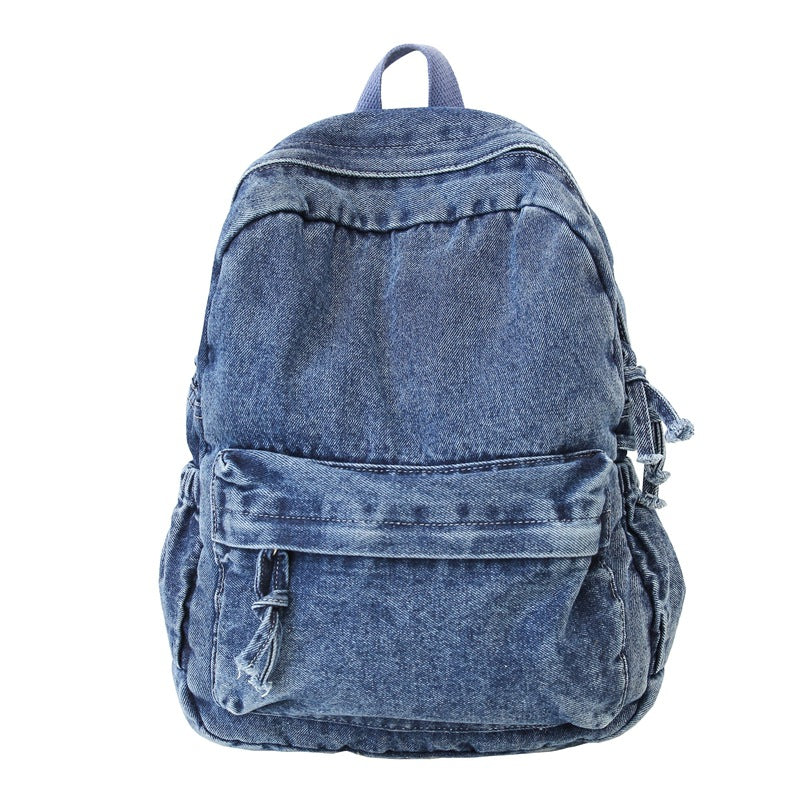 Retro Easy Matching Large Capacity Denim Female Class Camp Leisure Backpack
