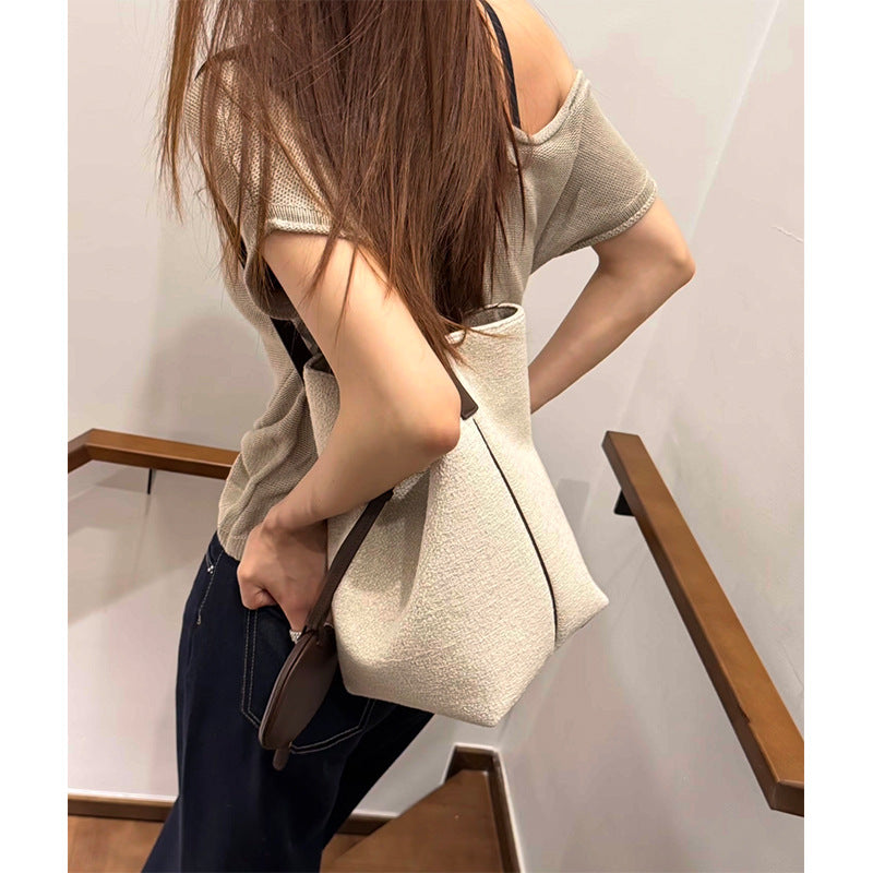 Women's Feeling Korean Style Cotton Linen Advanced Tong Portable Women's Shoulder Bag