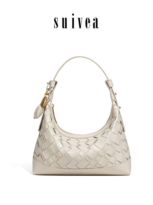 Korean Style Simple Woven Fashion Moon Bags