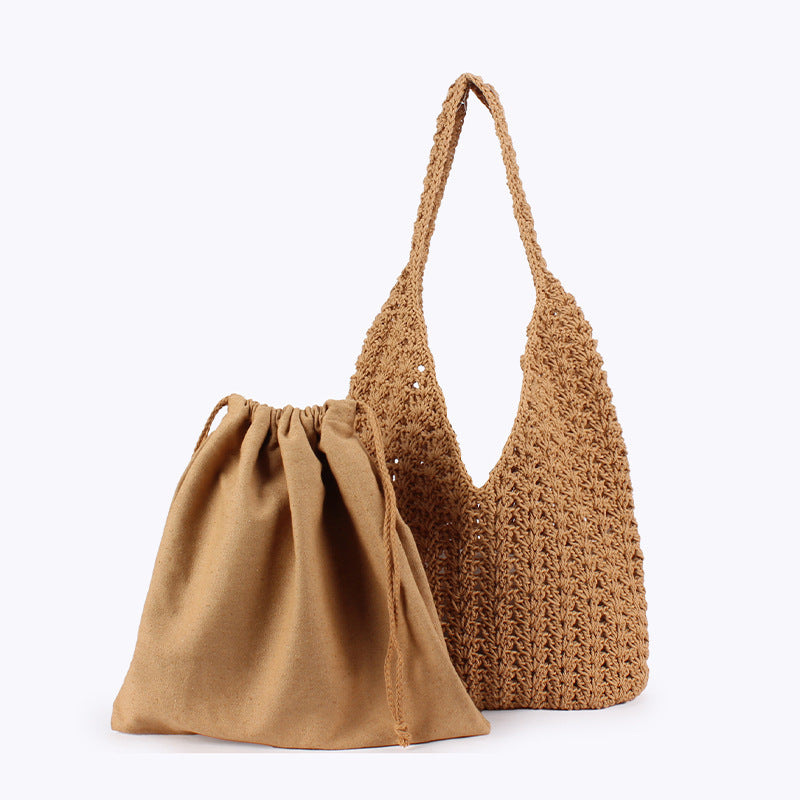 Women's String Simple Woven Seaside Holiday Leisure Commute Bags