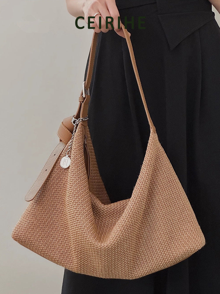 Women's Seaside Vacation Leisure Straw Woven Underarm Summer Idle Bags