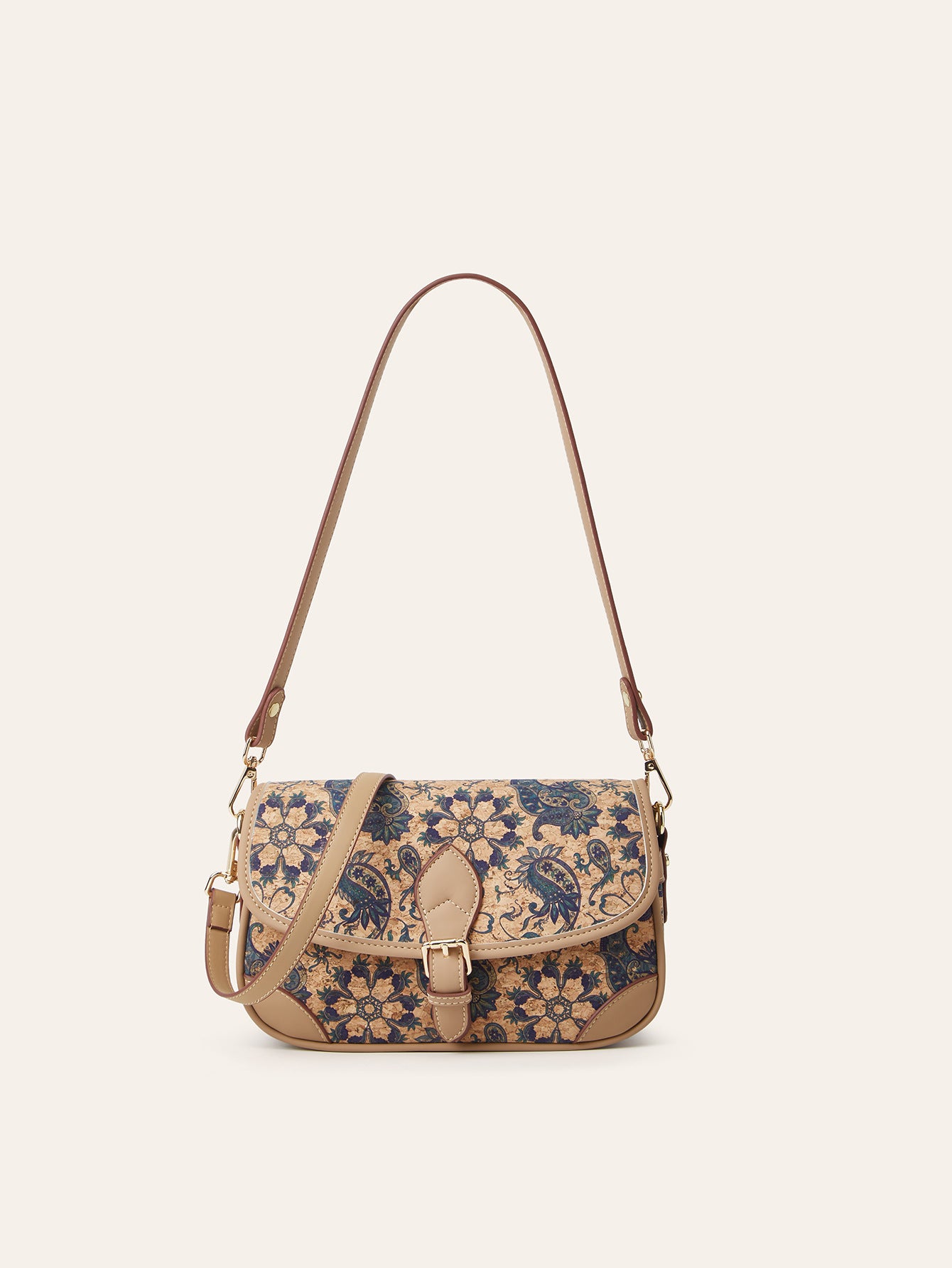 Women's Printed Cork Bark Niche Design Underarm Women's Shoulder Bag