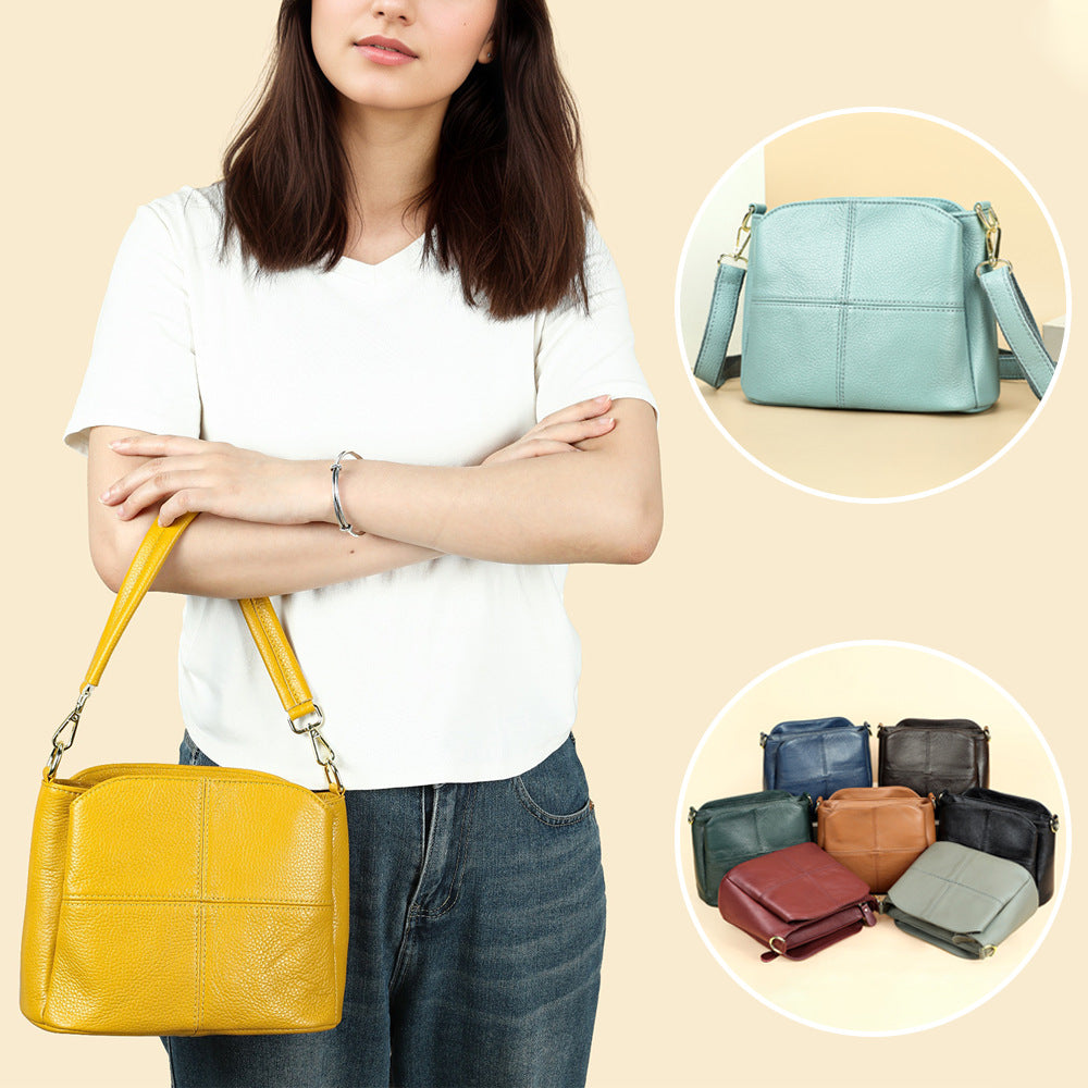 Women's First Layer Cowhide Leather Genuine Mother Large Capacity Bags