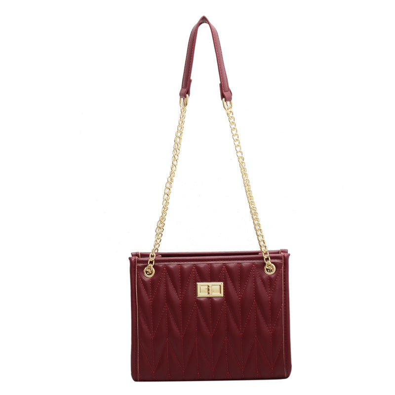 Women's Rhombus High Quality Summer Fashion Chain Personality Tote Bag