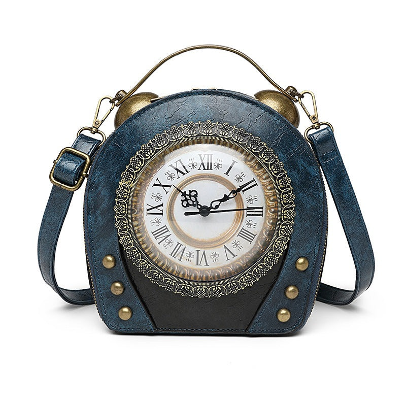 Women's Retro Portable Packaging Battery Walking Clock Women's Handbag