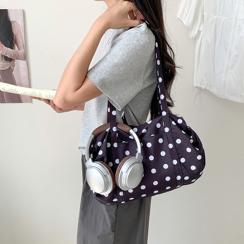 Women's High-grade Polka Dot Top Handled Fashion Large Capacity Women's Shoulder Bag