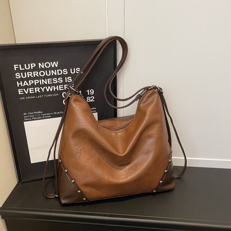 Trendy Women's American Retro Large Capacity Tote Bag