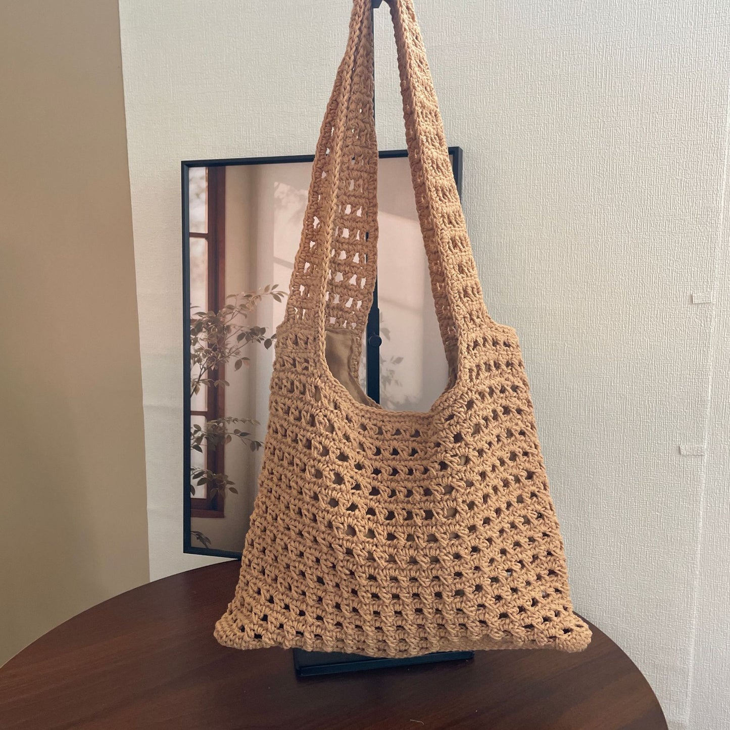 Women's Cotton Thread Woven Simple Vacation Style Beach Women's Shoulder Bag