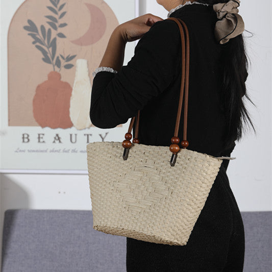 Women's Woven Summer Seaside Beach Portable Large Capacity Shoulder Bags