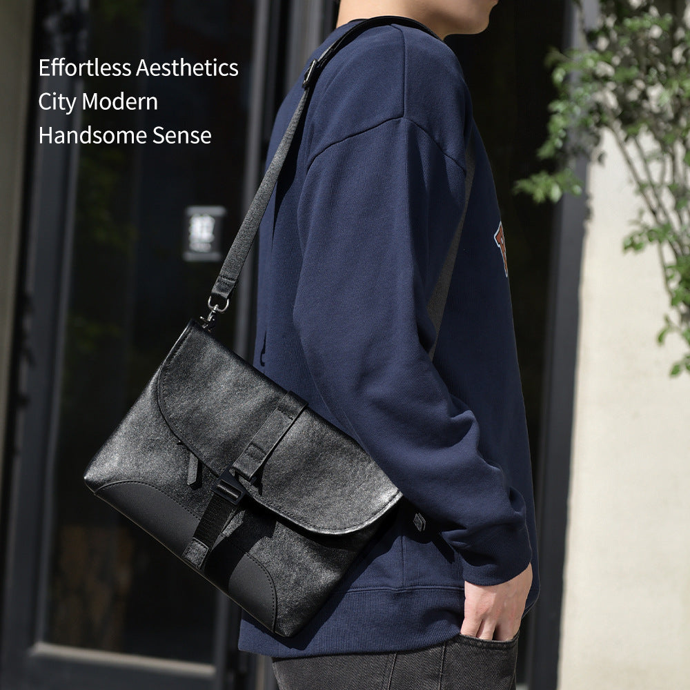Men's Leather Fashion Trendy Top Layer Vegetable Shoulder Bags