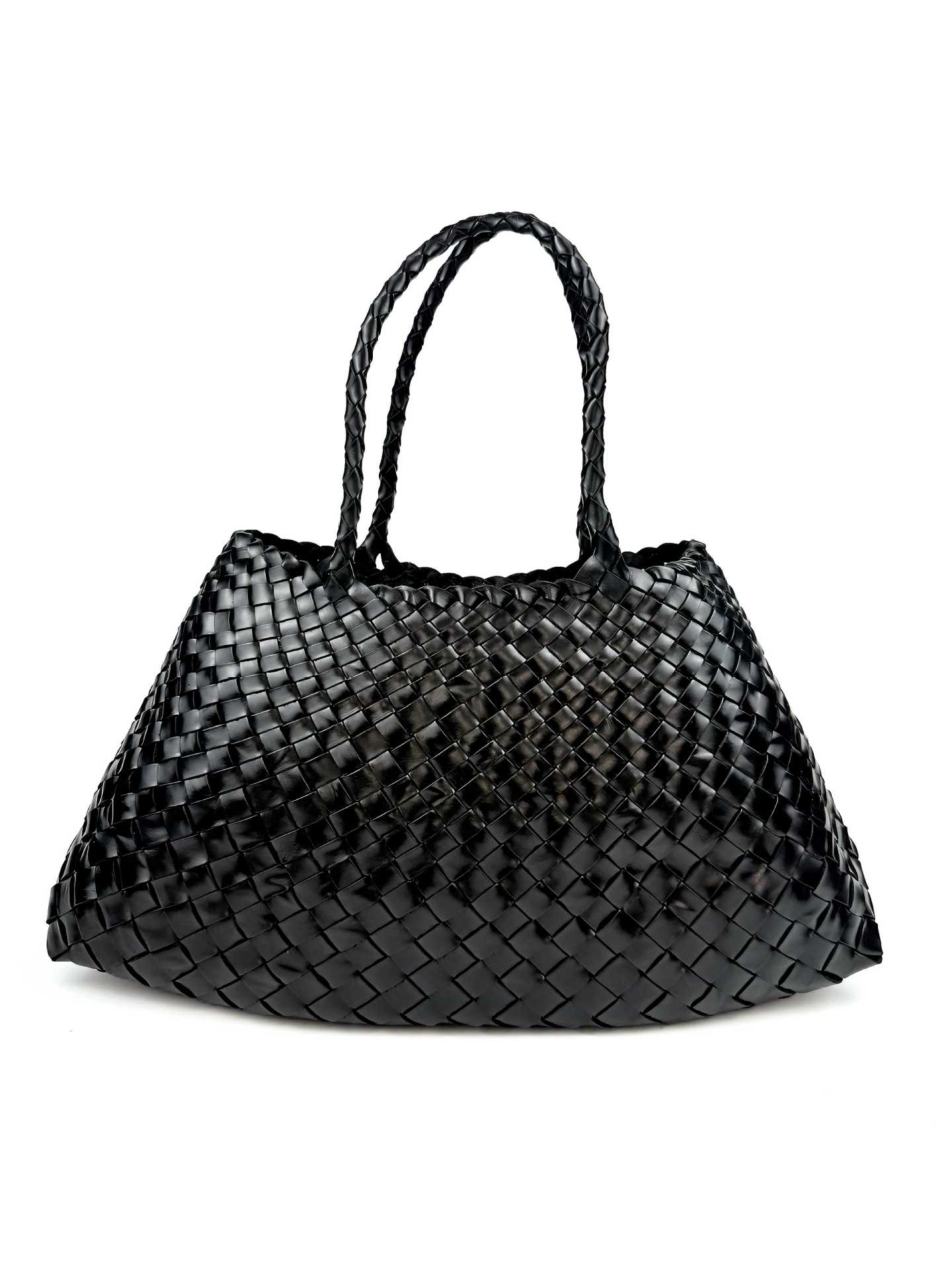 Women's Large Woven First Layer Cowhide Boat Genuine Leather Portable Urban Bags