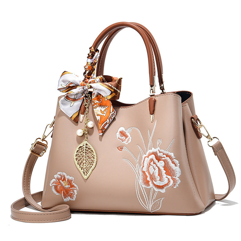 Women's Mother's Day Gift Portable For Mom Embroidered Chinese Style Large Women's Shoulder Bag