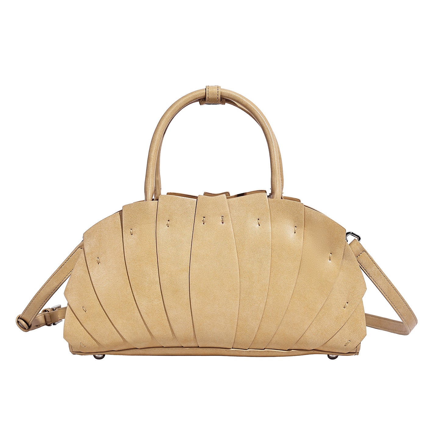 Portable Fan-shaped Lotus Leaf Advanced Handmade Minority Fashion Stitching Handbags