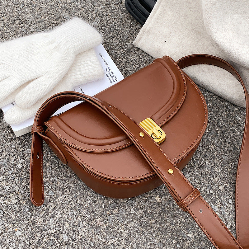 Women's Retro Textured Popular One Saddle Women's Messenger Bag