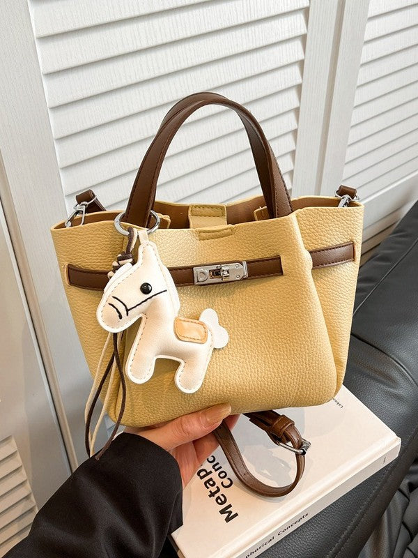 Simple Niche Solid Color Design Advanced Sweet Western Style Trendy Bucket Bag