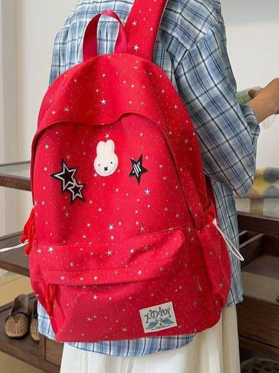 Polka Dot Star Printed Korean Style Women's Backpack