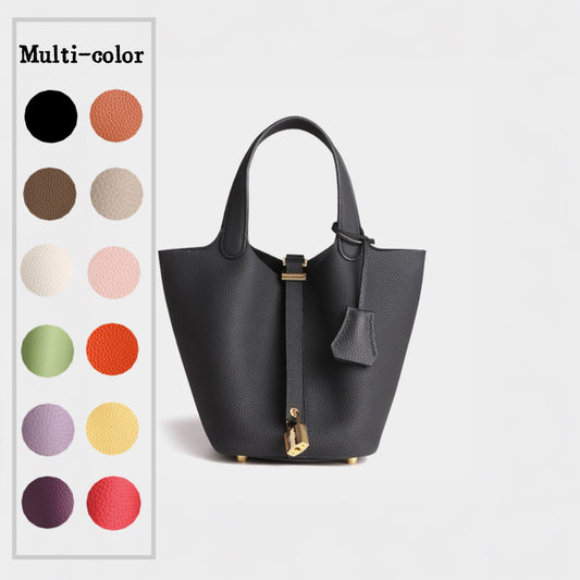 Women's Genuine Leather First Layer Cowhide Vegetable Basket Commute Women's Handbag