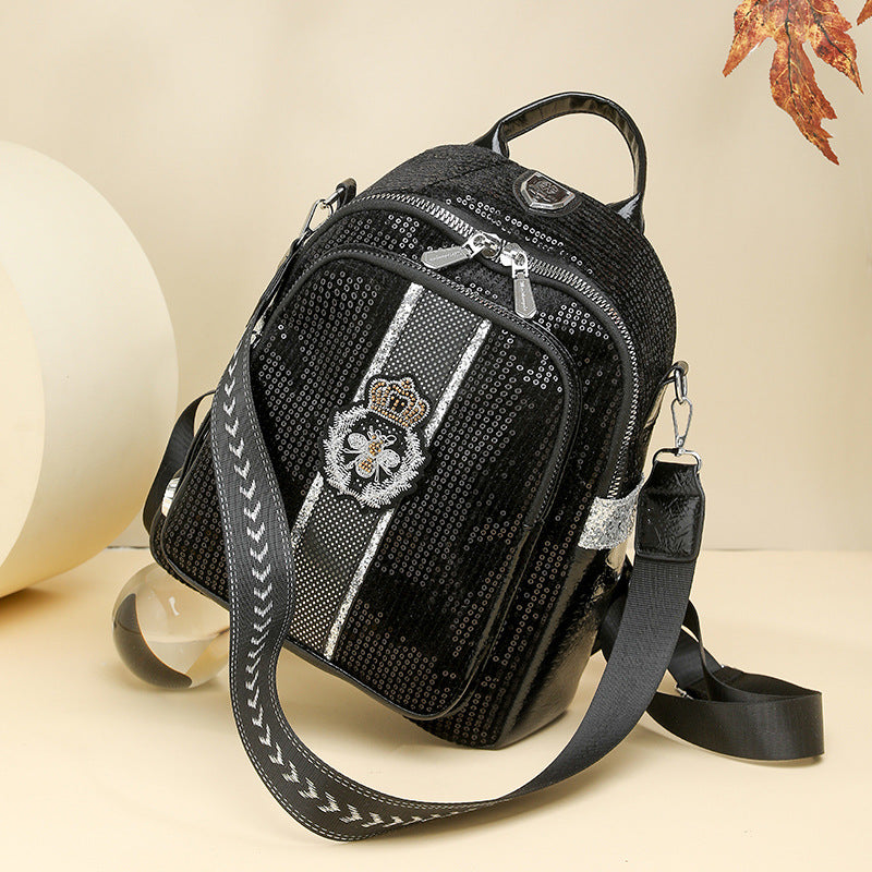Women's Soft Leather Large Capacity Wrinkled Personality Multipurpose Backpacks