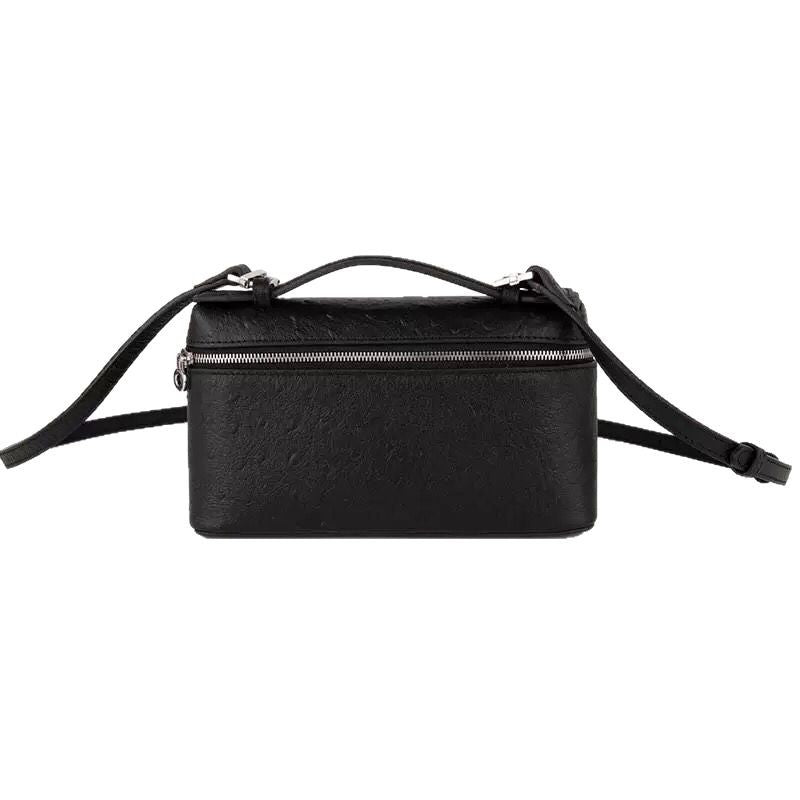 Women's Lunch Box Genuine Leather Ostrich Grain Women's Shoulder Bag