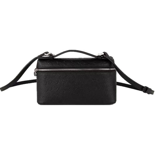 Women's Lunch Box Genuine Leather Ostrich Grain Women's Shoulder Bag