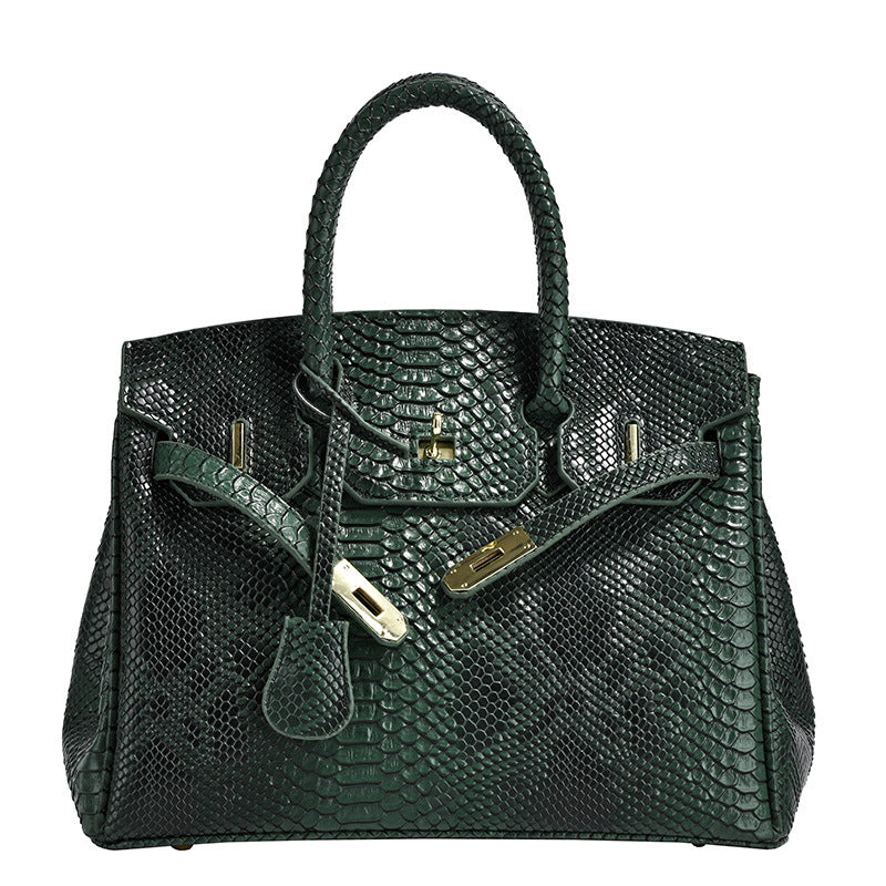 Women's Crocodile Pattern Platinum Oblique Large Capacity Women's Messenger Bag