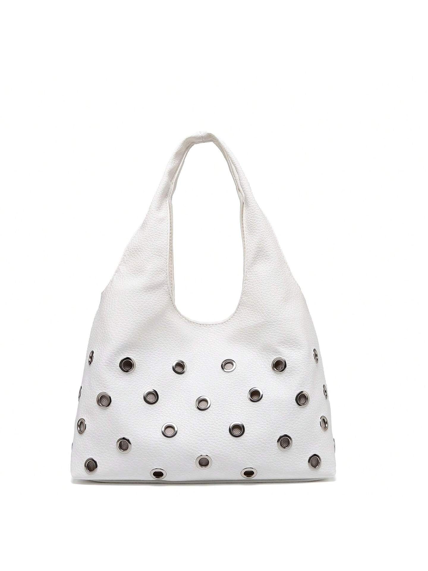 Large Capacity Underarm Portable Eyelet Rivets Women's Shoulder Bag
