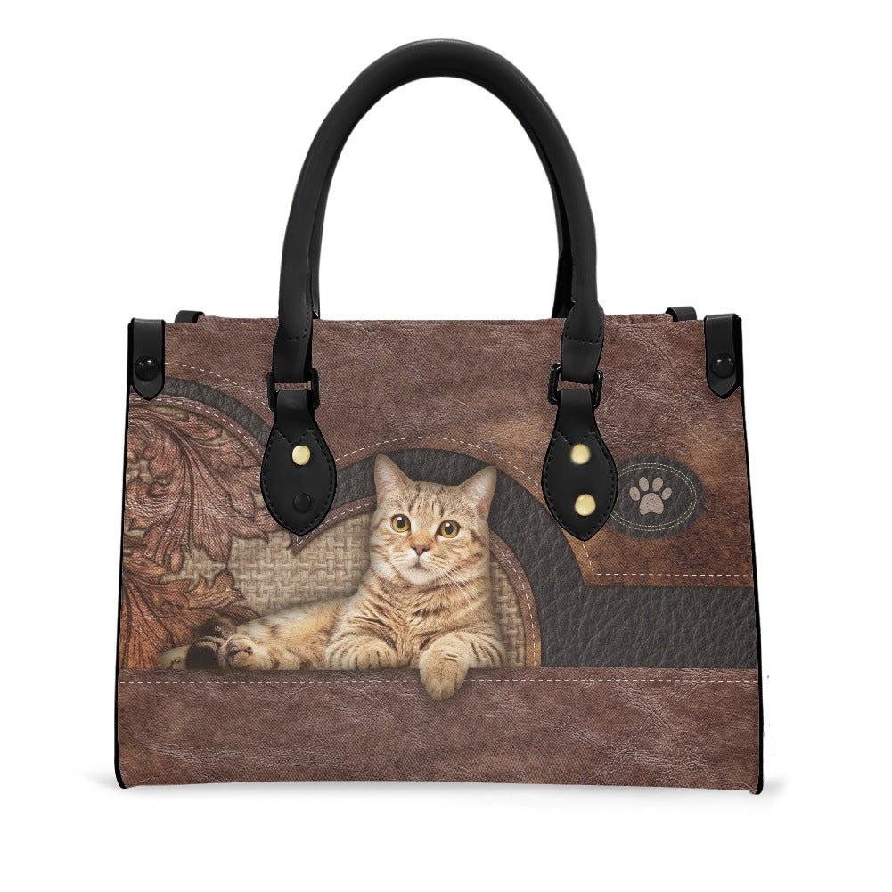 Women's Printed Sunflower Cow Leather Pet Vintage Bags