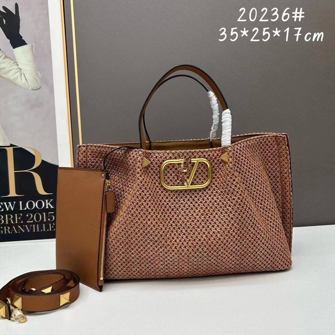 Women's Raffia Woven Portable Holiday Leisure Beach Bags
