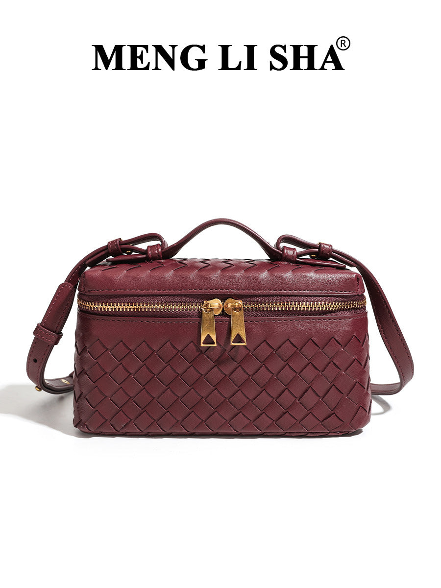 Classic Elegant Women's Hand-woven Box Lunch Women's Shoulder Bag