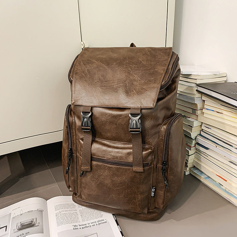 Women's & Men's Business Computer Soft Leather Fashion Commuter Large Backpacks